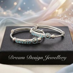 Whimsical Charm: Dream Design "Lovely" Kids' Adjustable Bangles