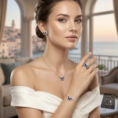 The Mariposa Sapphire-Blue Butterfly Set
