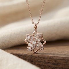 The Blossom Geometric Rose Gold Pendant