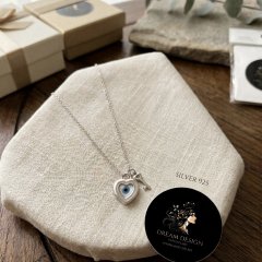 The Amara Evil Eye Heart & Key Necklace