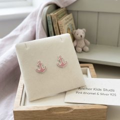 The Anchor Kids Pink Enamel Studs