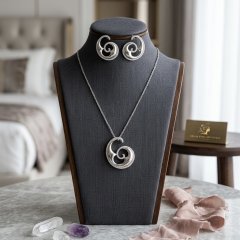 Timeless Fluidity: The Sterling Silver Swirl Jewellery Set