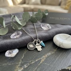 The Triple Protection Charm Necklace in 925 Sterling Silver