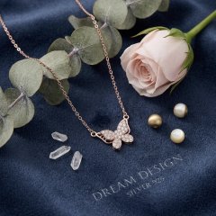 The Papillon Delicate Rose Gold Butterfly Necklace