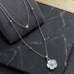 The Blossom Layered Mother-of-Pearl Station Necklace