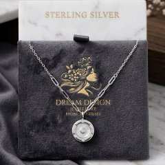 Celestial Harmony Mother of Pearl & Paperclip Chain Necklace in Sterling Silver