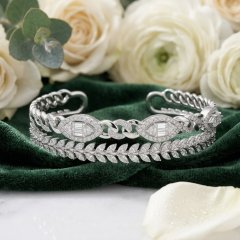 Radiant Elegance Double-Row Statement Cuff