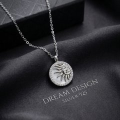 925 Silver Mother-of-Pearl Celestial Sun Necklace