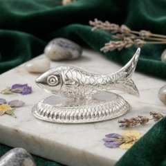 Pure Silver Auspicious Fish Idol