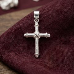 925 Silver Kids Wrapped-Center Cross Pendant