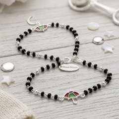 The Tiny Umbrella Silver Kids Najaria Bracelets (Pair)