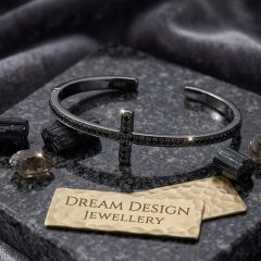 The Midnight Faith Black CZ Cross Cuff