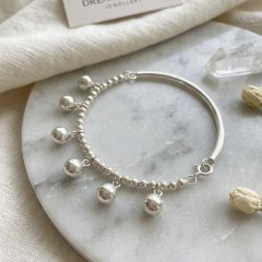 The Celeste Beaded Drop Charm Bracelet