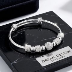 Adjustable 925 Sterling Silver Charm Bracelet