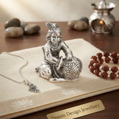 Divine Joy: Handcrafted 925 Sterling Silver Baal Krishna Murti
