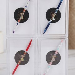 Rhythm of Protection: 925 Sterling Silver Lord Shiva Damroo Enamel Rakhi