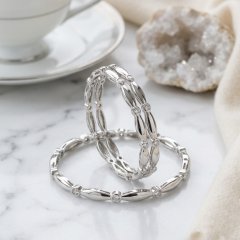 The Dewdrop Station Silver Bangles