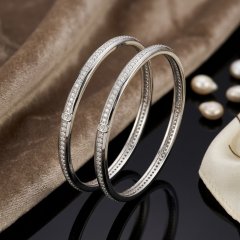 The Signature Track Pavé Silver Bangles