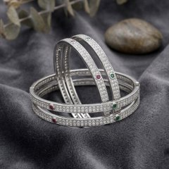 Shimmering Bypass Bangle Set