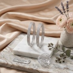 The Dual Track Eternity Silver Bangles