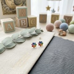 Radiant Rainbow Flower 925 Silver Kids Stud Earrings
