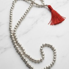 Sacred 108-Bead Pure Silver Jain Jap Mala