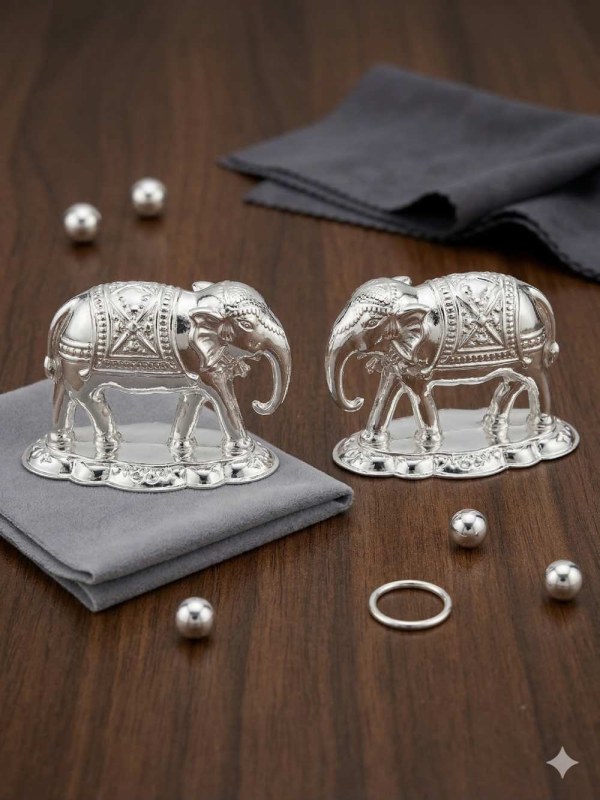 handcrafted silver elephant