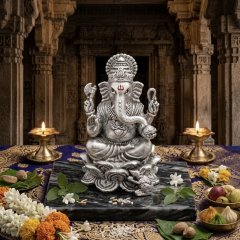Divine Grace: Handcrafted 925 Silver Ganesha Murti